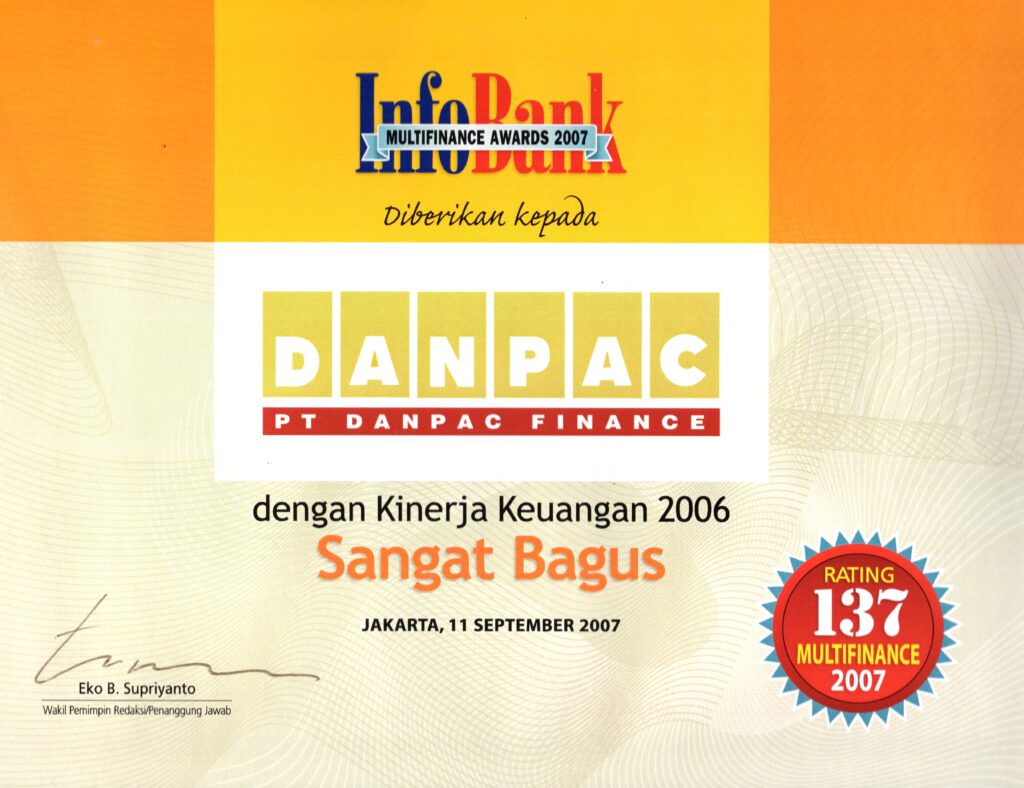 2007 Danpac Finance - Infobank Kinerja Keuangan 2006 Sangat Bagus