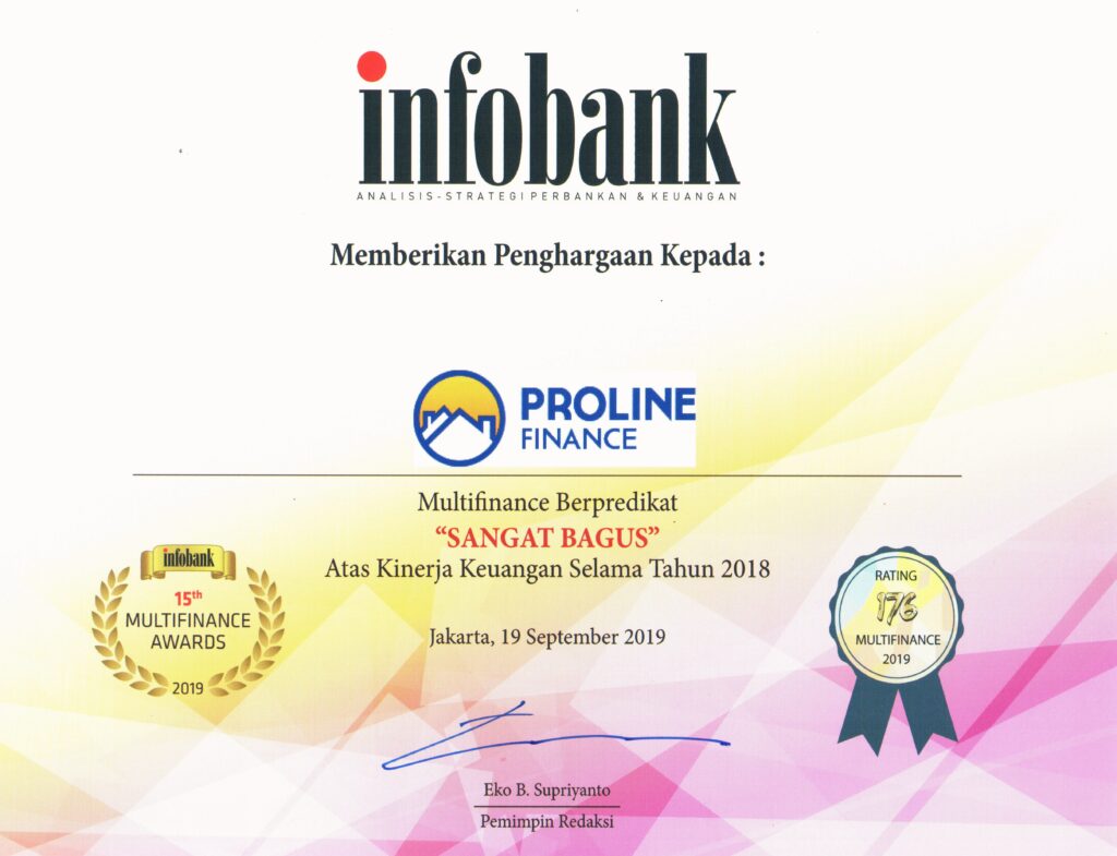 2019 Proline Finance - Infobank Multifinance Berpredikat Sangat Bagus 2018