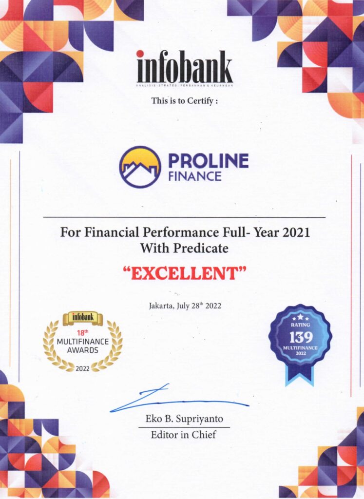 2022 Proline Finance - Infobank Multifinance Berpredikat Sangat Bagus 2021