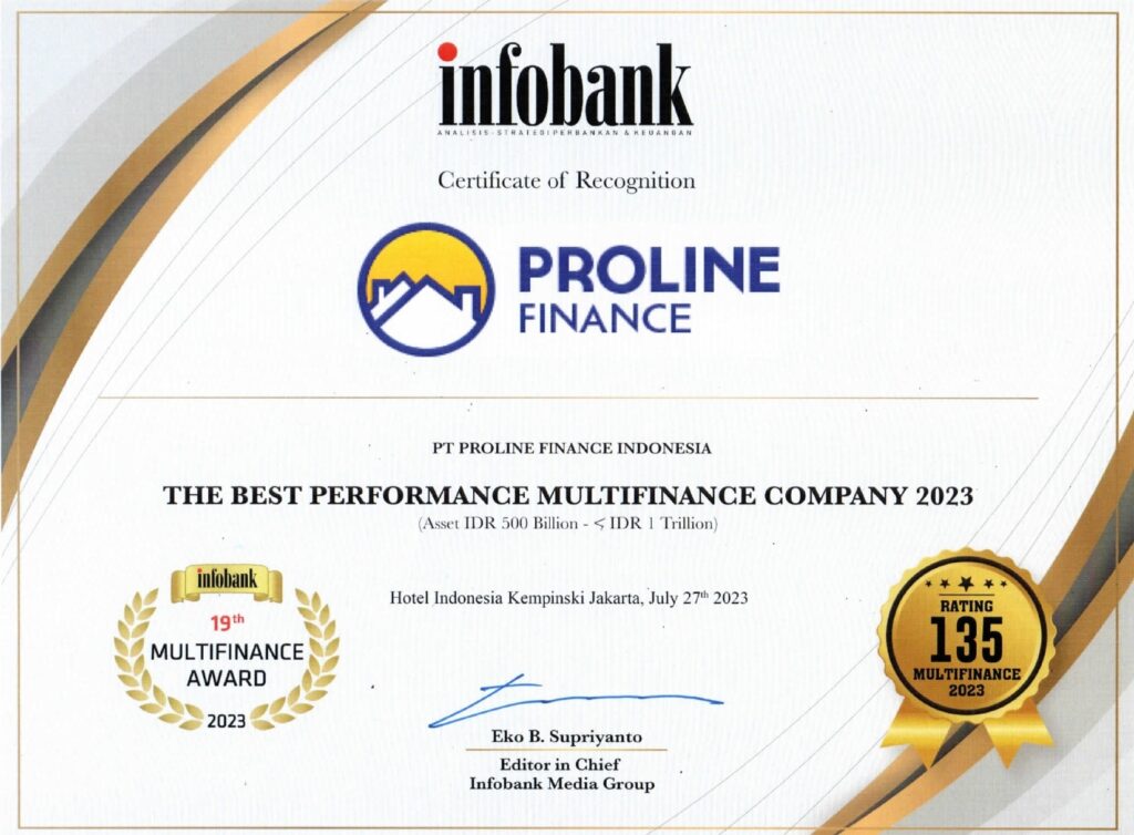 2023 Proline Finance - Infobank Multifinance Berpredikat Sangat Bagus